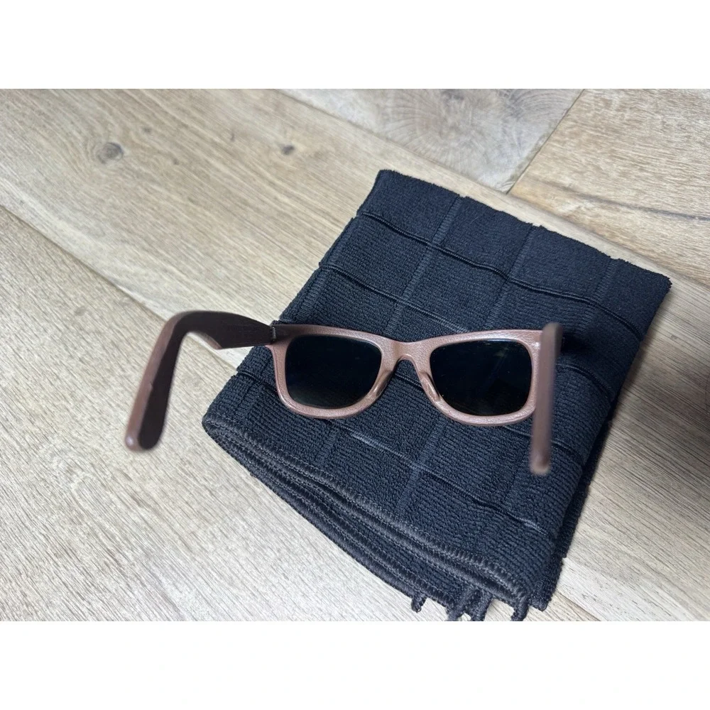 Ray Bans RB2140-Q-M 50[]22 GENUINE LEATHER BROWN GRADIENT UV WAYFARER SUNGLASSES